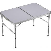 Briefness - Folding Aluminum Table Catering Camping Trestle bbq Adjustable Height Backyard