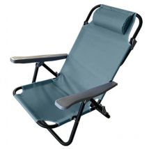 Iperbriko - Folding Beach Chair with Cushion and 7 Positions for Relaxation