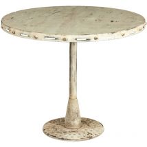 Biscottini - folding table in wrought iron antique white finish