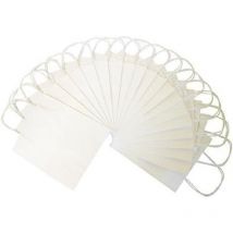 21200 - Sacchetti di carta Kraft, 12 x 5,5 x 15 cm, 20 pezzi, colore: Bianco - Folia