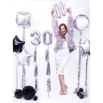 Folienballon Zahl „0“, 35cm, silber