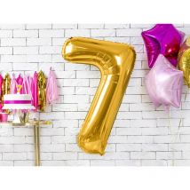 Folienballon Zahl „7“, 86cm, gold