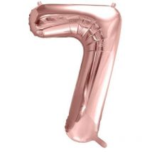 Folienballon Zahl „7“, 86cm, Roségold