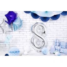Folienballon Zahl „8“, 86cm, silber