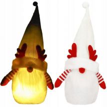 Springos - folletto gnomo natalizio luminoso 37 cm gnome led decorazione regalo per le feste