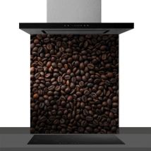 Hxadeco - Fond de hotte decorative, café grains marron 60x70