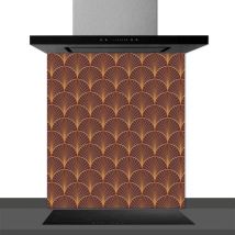 Hxadeco - Fond de hotte decorative, gasby orange 60x70