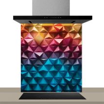 Hxadeco - Fond de hotte decorative, illusion multicolore 60x70