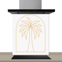 Hxadeco - Fond de hotte decorative, palmer vert 60x70
