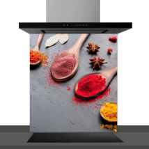 Hxadeco - Fond de hotte decorative, safran multicolore 60x70