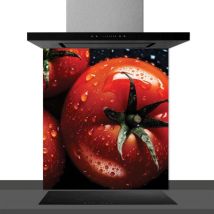 Hxadeco - Fond de hotte decorative, tomato rouge 60x70