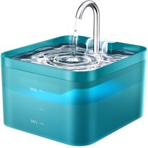 Fontaine À Chat Fontaine À Eau Pour Chat De 2,2 L Avec Led Et Filtre À Charbon Actif, Silencieuse Et Facile À Nettoyer