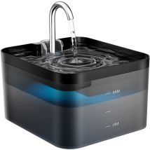 Fontaine À Chat Noire Fontaine À Eau 2,2 L Pour Chats Avec Led Et Filtre À Charbon Actif, Silencieuse Et Facile À Nettoyer, Avec 1 Filtres + 1 Filet 