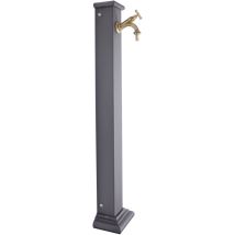 Fonderia Bongiovanni - Fontaine colonne Sparta en aluminium pour la maison et le jardin avec robinetterie en laiton finition de votre choix : bruni