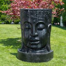 Wanda Collection - Fontaine de jardin mur d'eau visage de bouddha 1 m 20 noir