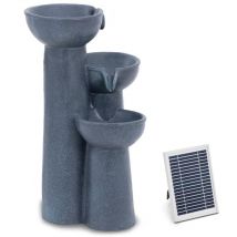 Hillvert - Fontaine de jardin solaire - 3 coupelles sur colonnes - éclairage led Fontaine de jardin solaire Fontaine solaire cascade extérieur
