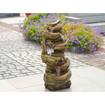 Fontaine de jardin Trabia tronc d'arbre avec cascade et éclairage led Ubbink