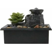 Ontway - Fontaine de table - 11,7 cm - Fontaine à eau d'intérieur en forme de nénuphar - Chargement usb - Lumière led - Pour bureau, maison, chambre
