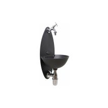 Fonderia Bongiovanni - Fontaine murale Atena couleur fonte avec robinet et siphon pour la maison et le jardin finition au choix : chrome