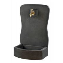 Fontaine murale en béton ciré – Jardin piscine – Hauteur, Matières, Type d'aménagement d'eau, Finition métal, Largeur, Longueur – Hairie Grandon