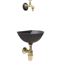Fonderia Bongiovanni - Fontaine murale en fonte 600 couleurs avec robinet 195L avec siphon pour jardin potager