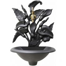 Fonderia Bongiovanni - Fontaine murale, mod.Calla, pour jardin, maison, balcon, avec robinet en laiton, finition au choix : bruni