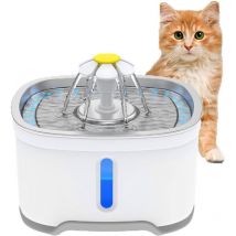 Fontaine pour chat, fontaine pour chat 2,5 l avec fenêtre de niveau d'eau, fontaine à eau pour chat avec lumière led