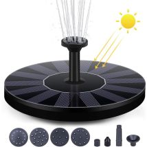 Gabrielle - Fontaine solaire 2024 mise à niveau - Pour le jardin - Avec 6 effets - Pompe à eau solaire flottante - Pour étang de jardin ou fontaine à