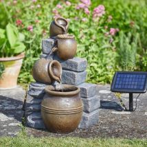 Smart Garden - Fontaine solaire Cascade Pots autonome avec batterie