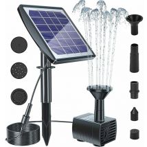 Fontaine solaire de pompe 6V 2W - Pompe à eau flottante avec 6 Buses pour Bassin / Piscine / Décoration de Jardin