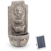 Hillvert - Fontaine solaire Fontaine de jardin solaire 3 niveaux & tête de lion led