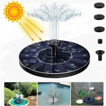 Fontaine Solaire Pompe, 1.4W 150L/h Pompe à Eau Solaire(70CM Maximum) + 6 Buses, Mini Pompe Solaire pour Fontaines D'Étang Jardin Décoratives(Pas