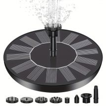 Sjqka - Fontaine solaire, pompe de fontaine solaire pour bain d'oiseaux, fontaine solaire 1,5 w avec 6 buses et support, fontaine solaire pour bain