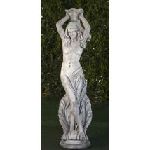 Fontaine Statue classique en pierre reconstituée Nereide 40x176cm.