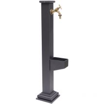 Fontana a colonna Imperia in ghisa e acciaio casa giardino con rubinetto in ottone brunito mod.303B