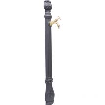 Fontana a colonna Osiride per casa giardino colore grigio ghisa con rubinetto in ottone a scelta : brunito mod.303B