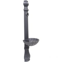 Fonderia Bongiovanni - Fontana a colonna Osiride per casa giardino colore grigio ghisa con vasca senza rubinetto