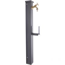 Fonderia Bongiovanni - Fontana a colonna Sparta con avvolgitubo per casa giardino esterno con rubinetto in ottone finitura a scelta : brunito