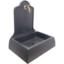 Fonderia Bongiovanni - Fontana a muro Tolosa lavello fontana parete per casa giardino balcone con rubinetto in ottone a scelta : Fontana con