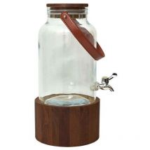 Distributore di bevande in vetro con base in legno - 6 L