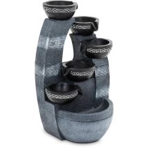 Uniprodo - Fontana da giardino - 5 ciotole a parete - Illuminazione a led - 12 w Fontane da Giardino Fontane da esterno