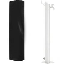 Fontana da giardino a colonna esterno in acciaio inox con cover impermeabile modello tiglio - confezione 1