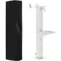 Fontana da giardino a colonna esterno in acciaio inox con cover impermeabile modello magnolia - confezione 1