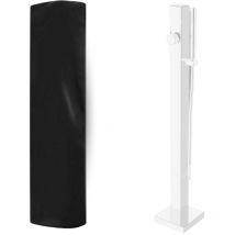 Fontana da giardino a colonna esterno in acciaio inox con cover impermeabile modello salice - confezione 1