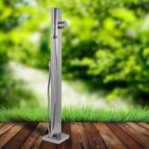 Fontana da giardino a colonna esterno salice acciaio inox con miscelatore 100 cm confezione 1