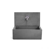 KAM - fontana da giardino a muro 'q-madrid' in calcestruzzo colore antracite, 45x35x40,5 cm