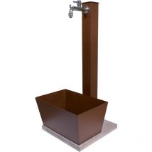 Gartenbrunnen mit Wasserhahn Schale und Basis Rost Made in Italy 42/QVR