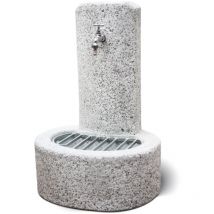 Fontana da giardino vedovella 'biella' sabbiato bianco/nero, 47x37x69 cm KAM