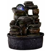 Fontana Interna A Cascata Natura Effetto Pietra Roccia Luce Colorata, Idea Regalo, Decorazione Per Interni In Movimento, Fontana Da Tavolo Zen 