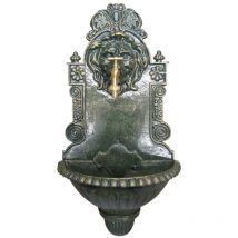 Tata Linda - fontana in ghisa leone antichizzata con rubinetto col. grigio